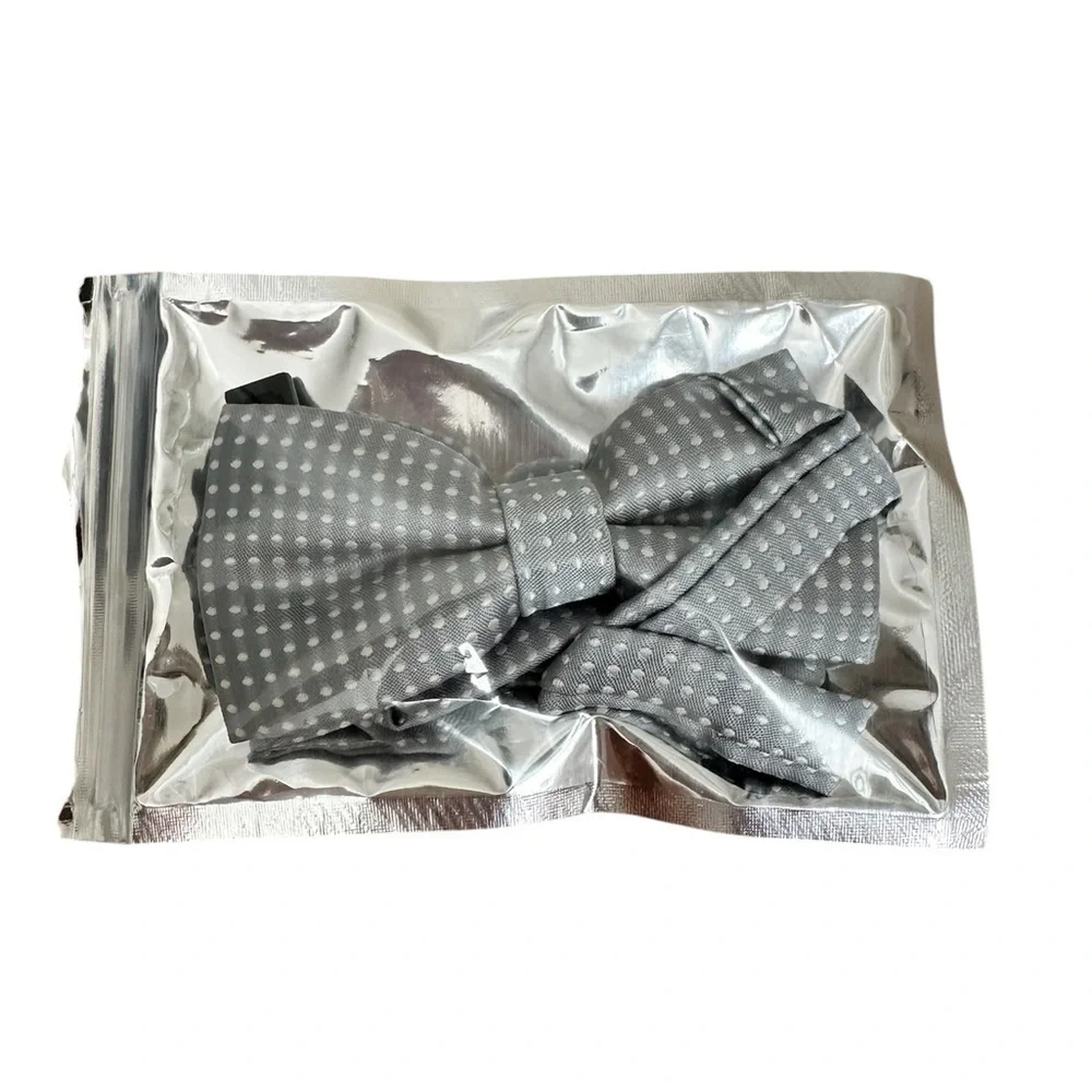 Elegant Kids Silver Polka Dot Bow Tie